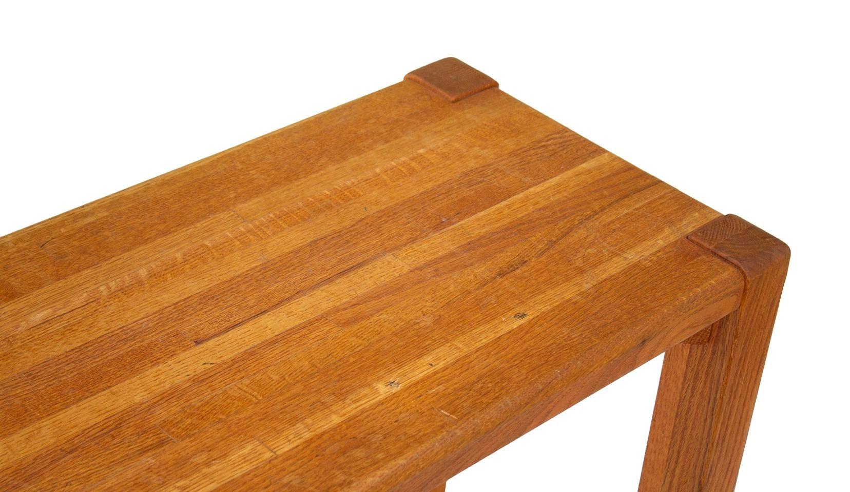 Chêne 1970 Handmade Solid Oak Console Table 2 en vente