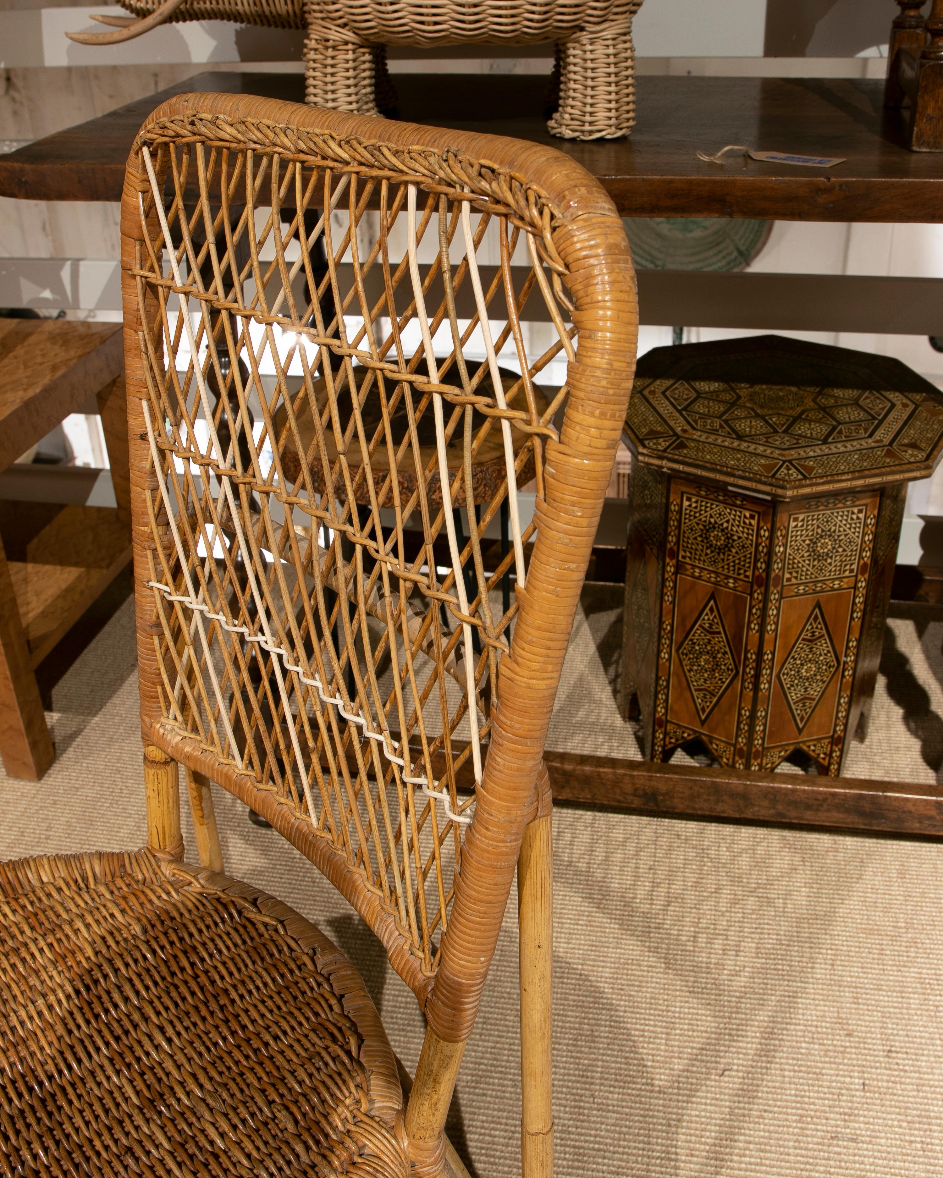 1970s Handmade Spanish Wicker Chair  For Sale 6