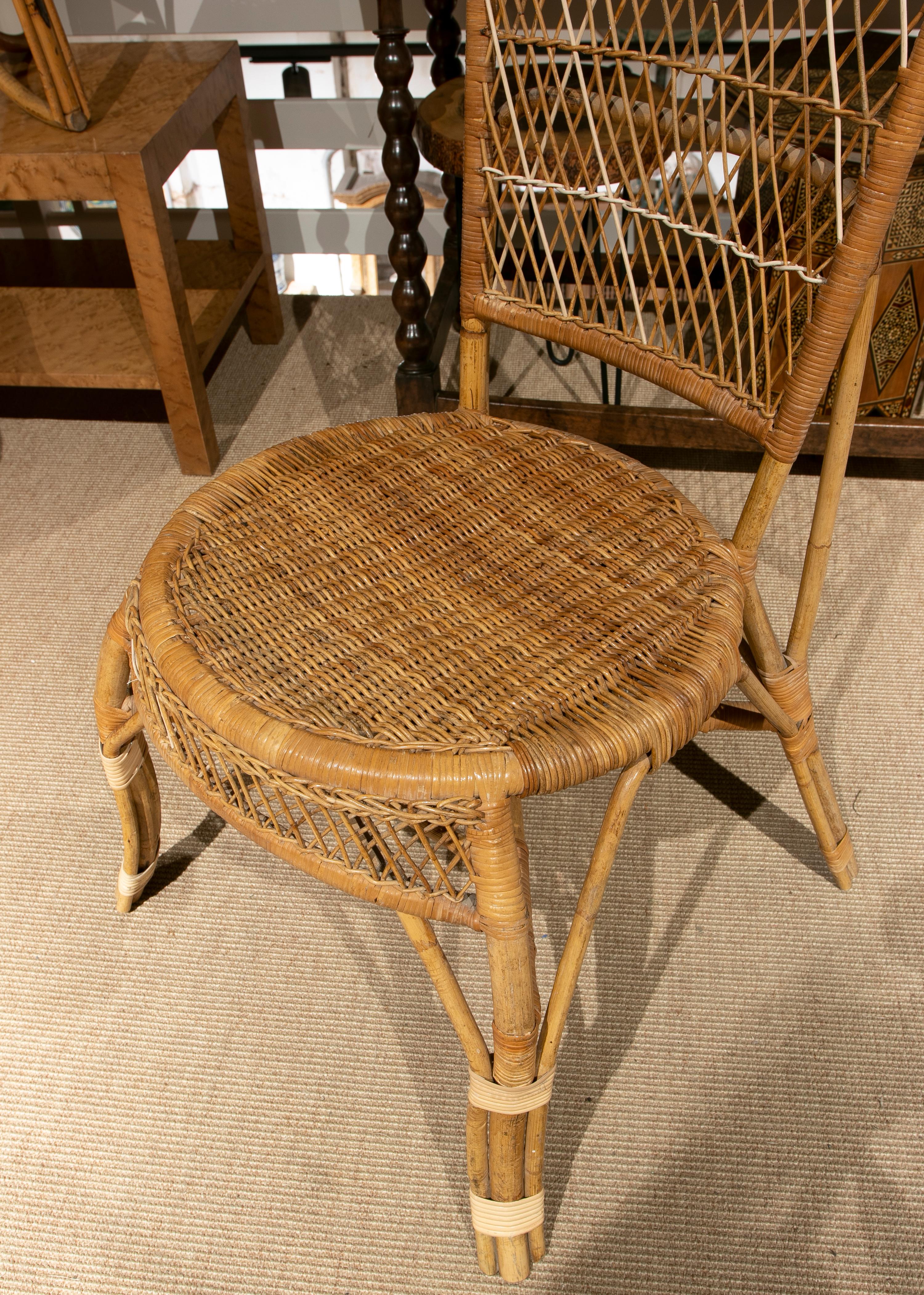 1970s Handmade Spanish Wicker Chair  For Sale 7