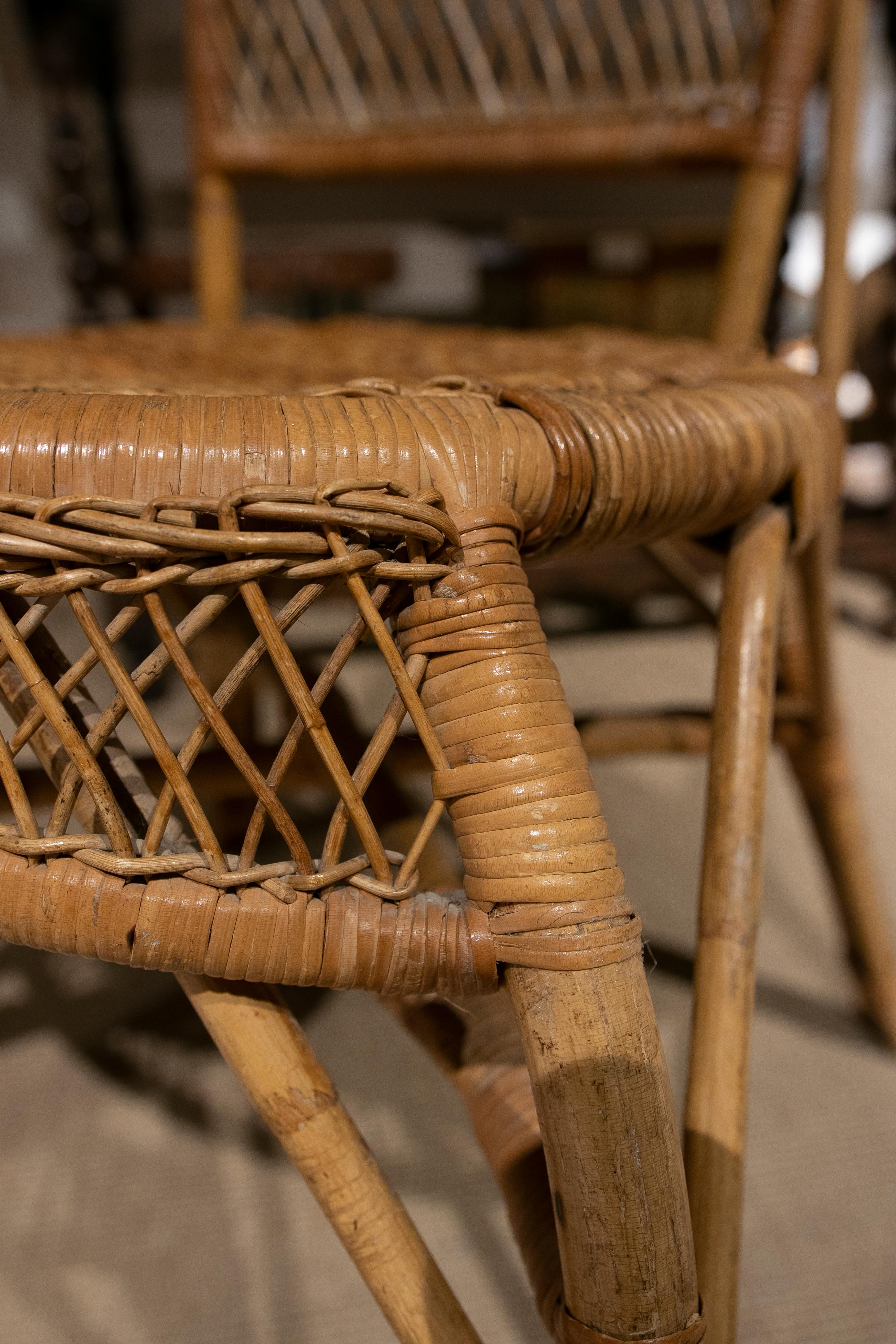 1970s Handmade Spanish Wicker Chair  For Sale 11