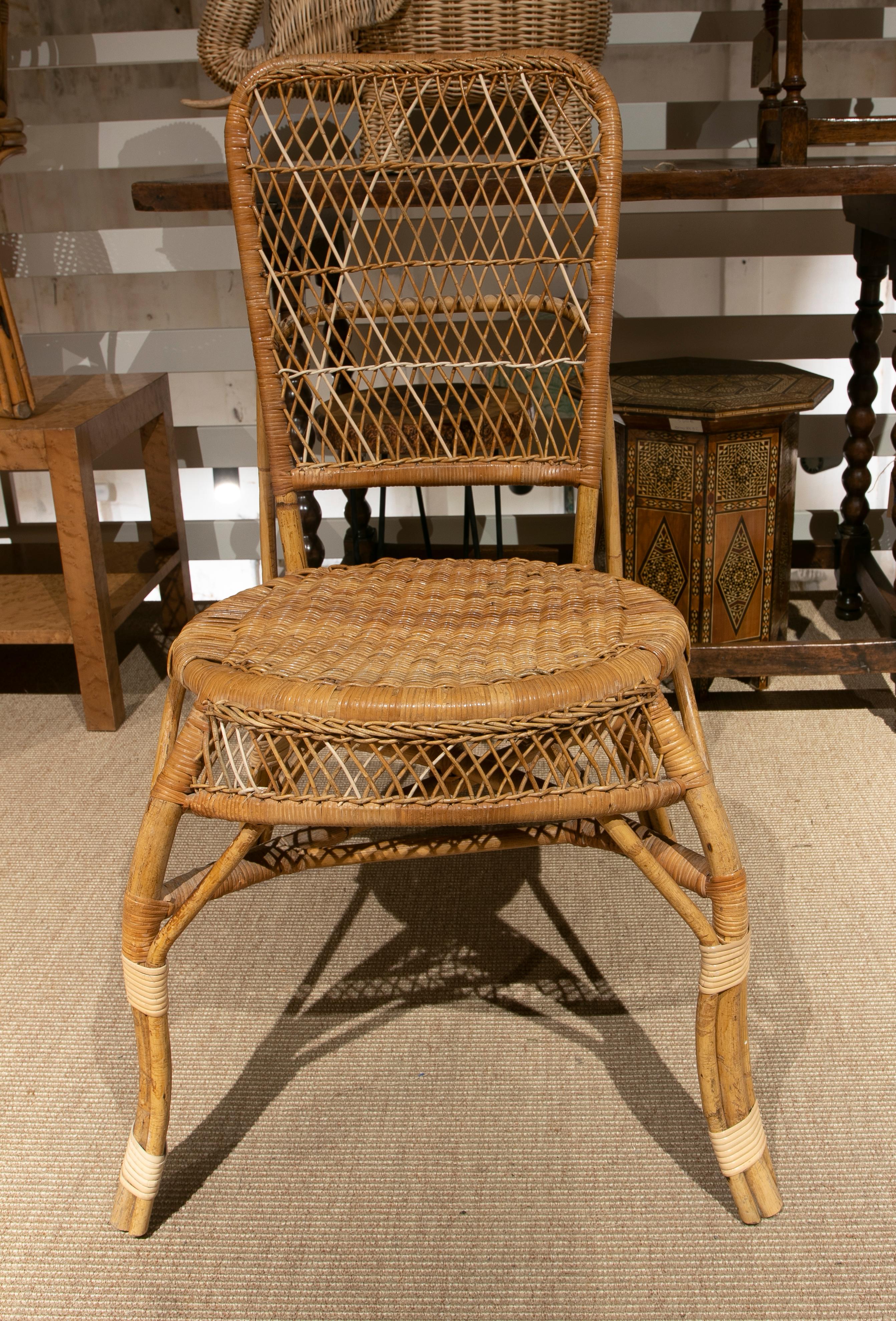 1970s Handmade Spanish wicker chair.