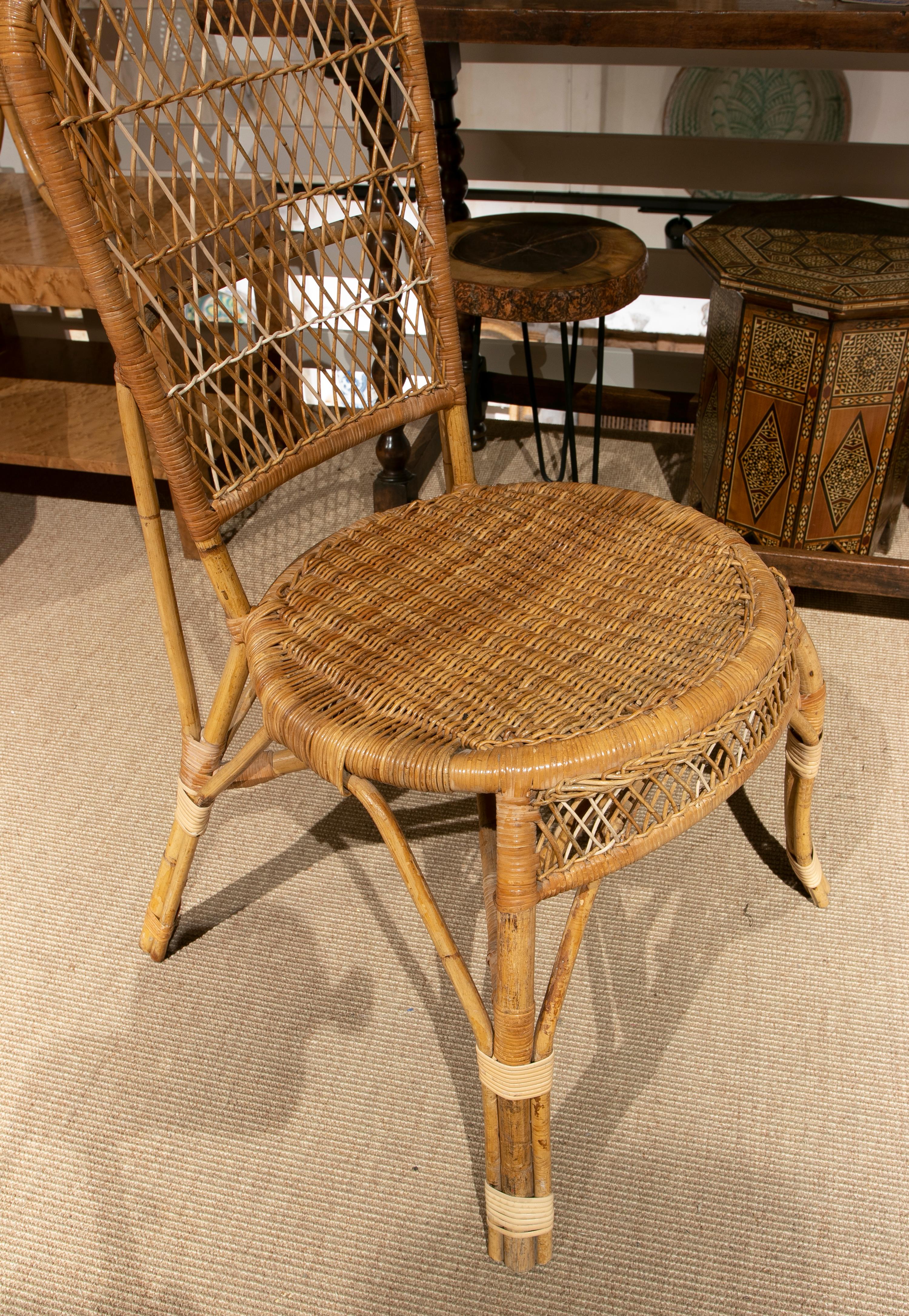 1970s Handmade Spanish Wicker Chair  For Sale 4