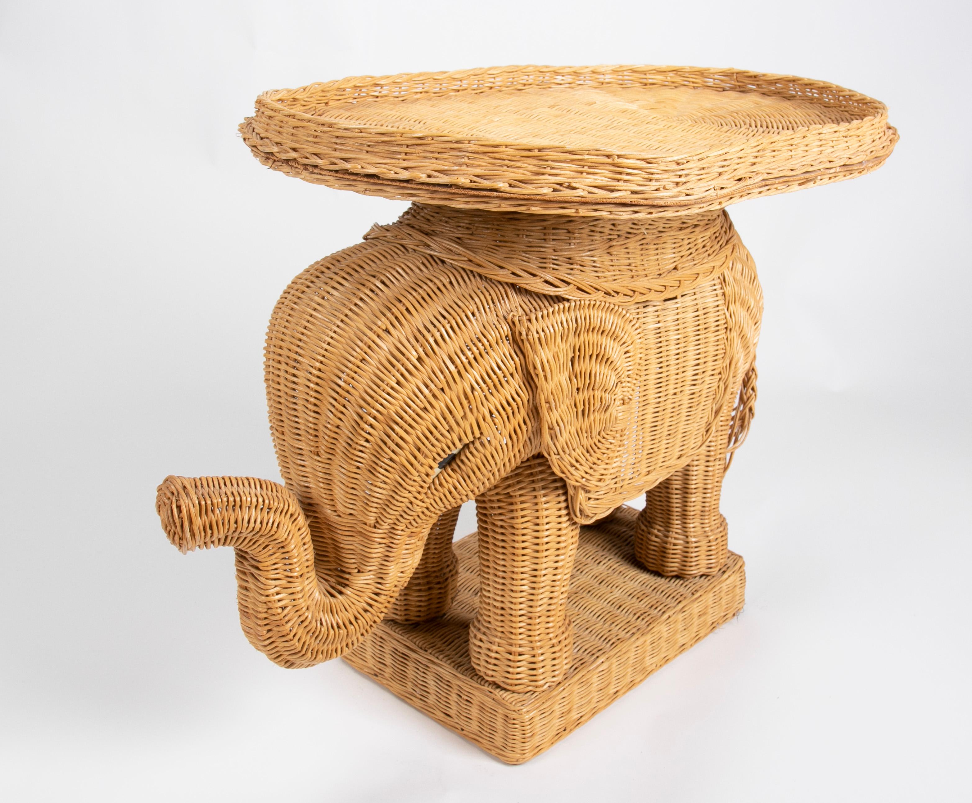 20th Century 1970s, Handmade Wicker Elephant