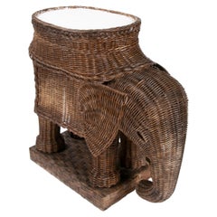 1970s Handmade Wicker Elephant