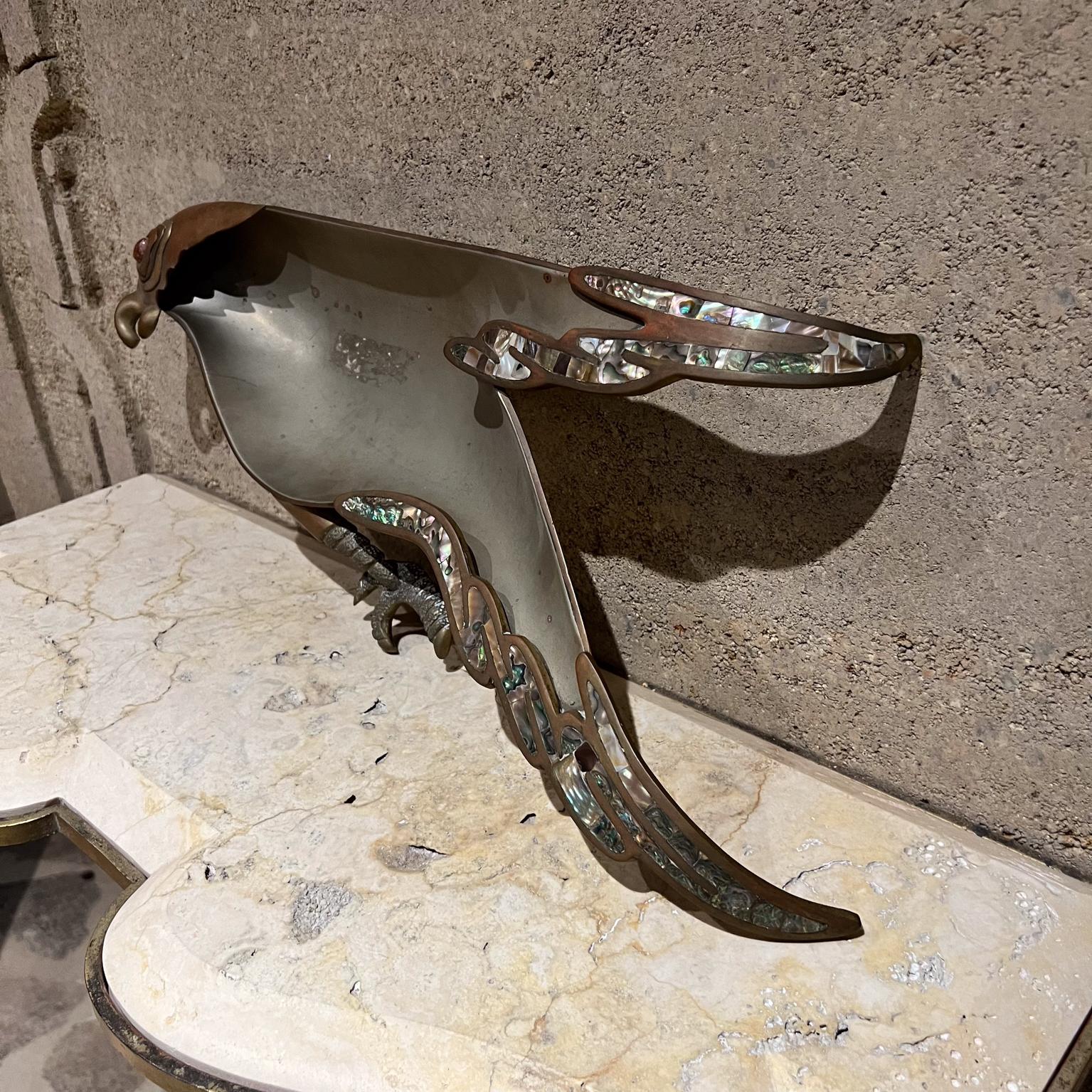 Piatto a forma di pappagallo in metallo A. Stone, stile Los Castillo Messico, anni '70, lavorato a mano in vendita 5
