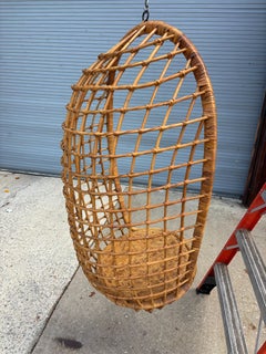 1970's Hanging Rattan Chair