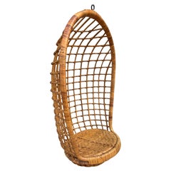 1970's Hanging Rattan Chair