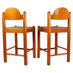 1970's Hank Lowenstein design Padova Bar Stools with Rush Seating