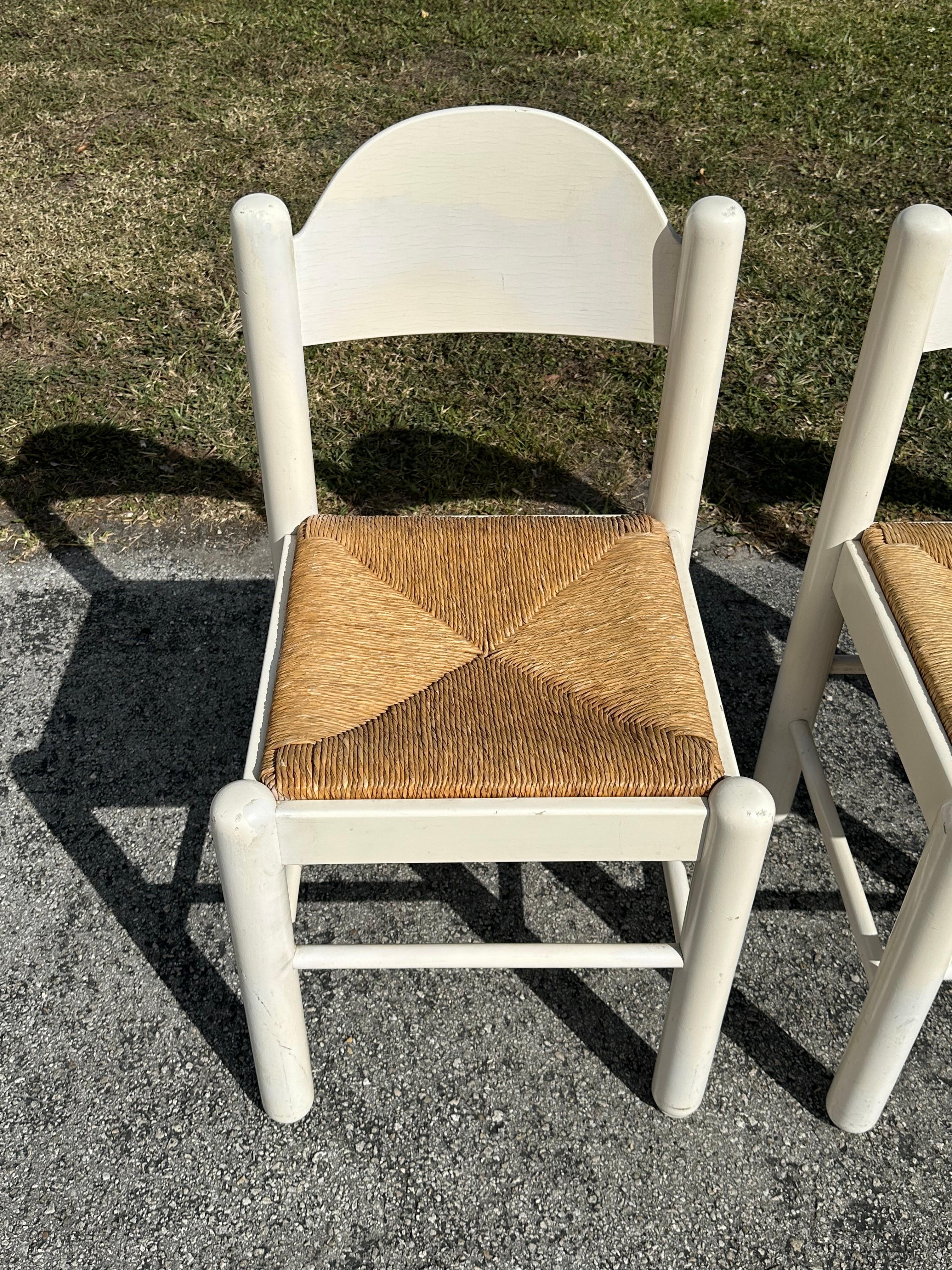 1970's Hank Lowenstein Padova White Oak Rush Dining Chairs, Set of 4 6