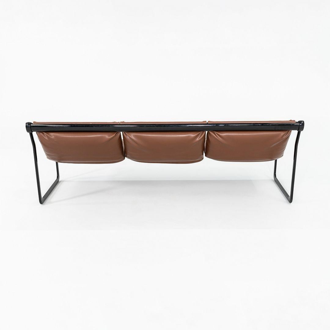 Sofá sin brazos Hannah Morrison for Knoll de cuero marrón de los años 70 en venta 5