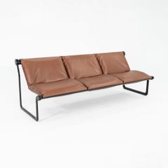 1970s Hannah Morrison for Knoll Armless Sofa in Brown Leather