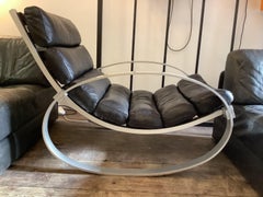 1970’s Hans Kaufeld Leather Rocking Chair