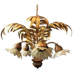 1970s Hans Kogl Palm Ceiling Light