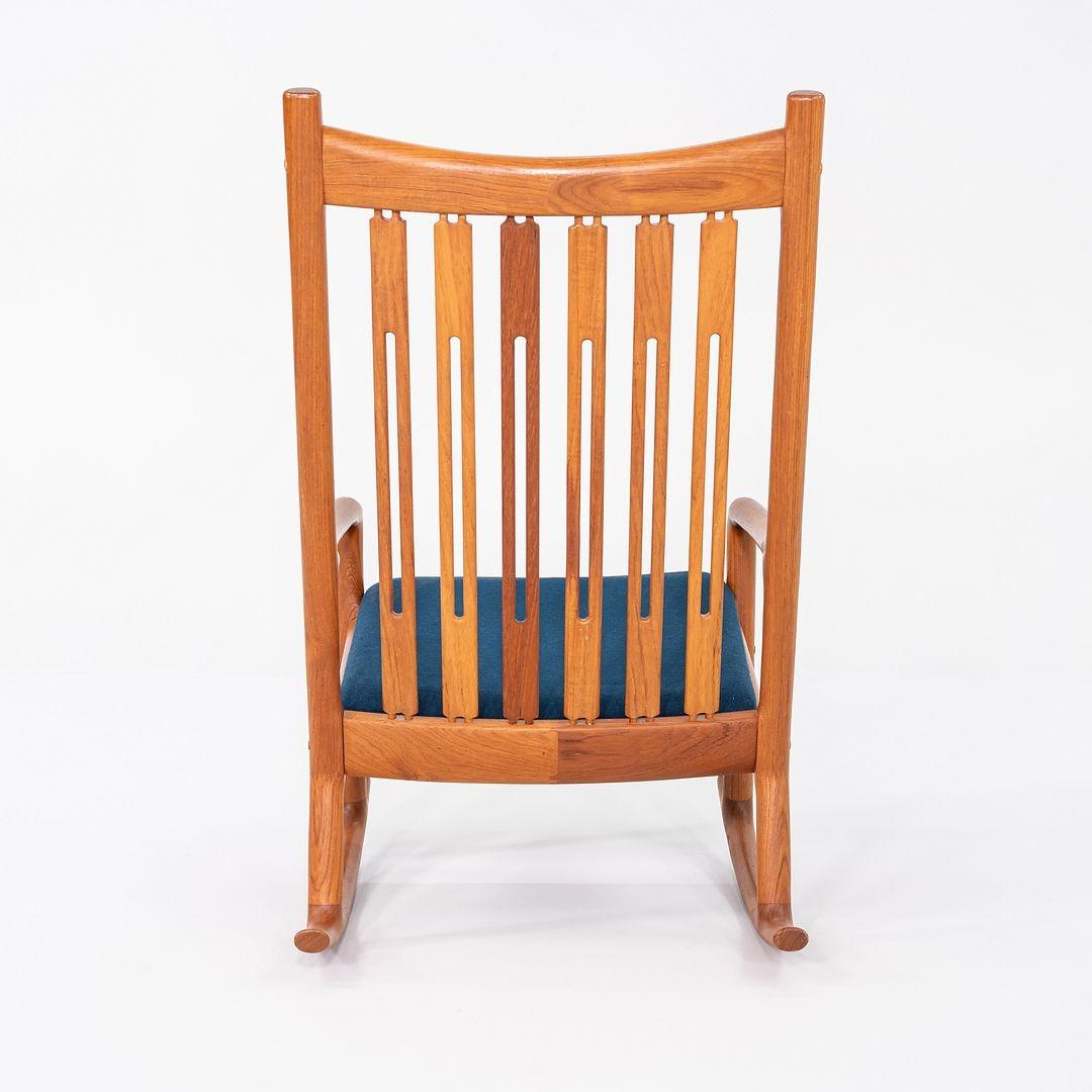 Sedia a dondolo in teak anni '70 Hans Olsen per Juul Kristensen, Danimarca in vendita 1