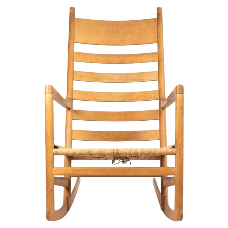Sedia a dondolo anni '70 Hans Hansen per Carl Hansen & Søn CH45 in Beeche