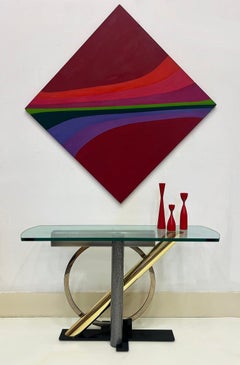 Abstraktes geometrisches Gemälde auf Leinwand, Hard Edge, 1970er Jahre, Hard Edge  Unterzeichnet