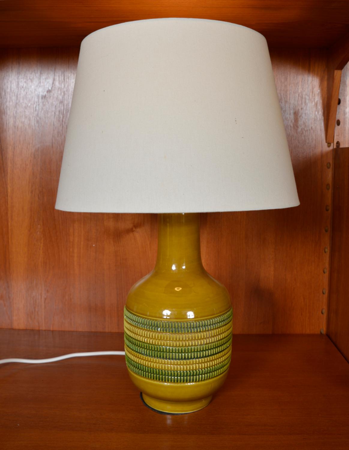 Italian 1970s Harlequin Pair of Studio Pottery Lamps Italy Bitossi Bagni Londi Rimini