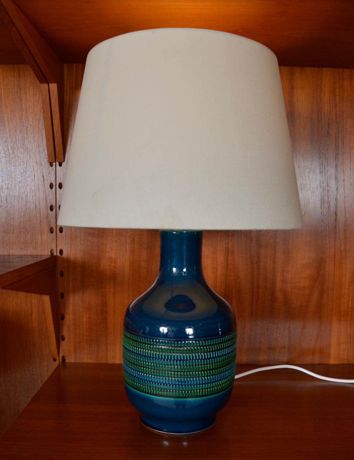 Fired 1970s Harlequin Pair of Studio Pottery Lamps Italy Bitossi Bagni Londi Rimini