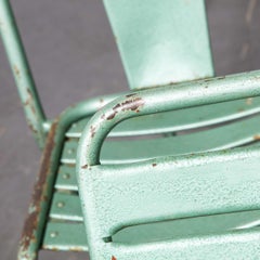1970's Harlequin Set of Eight Original Green Tolix T2 Metal Café Dining Chairs