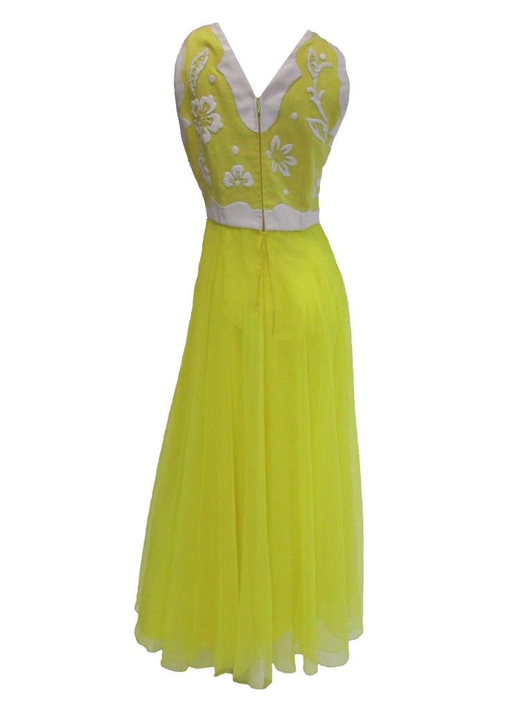yellow chiffon maxi dress