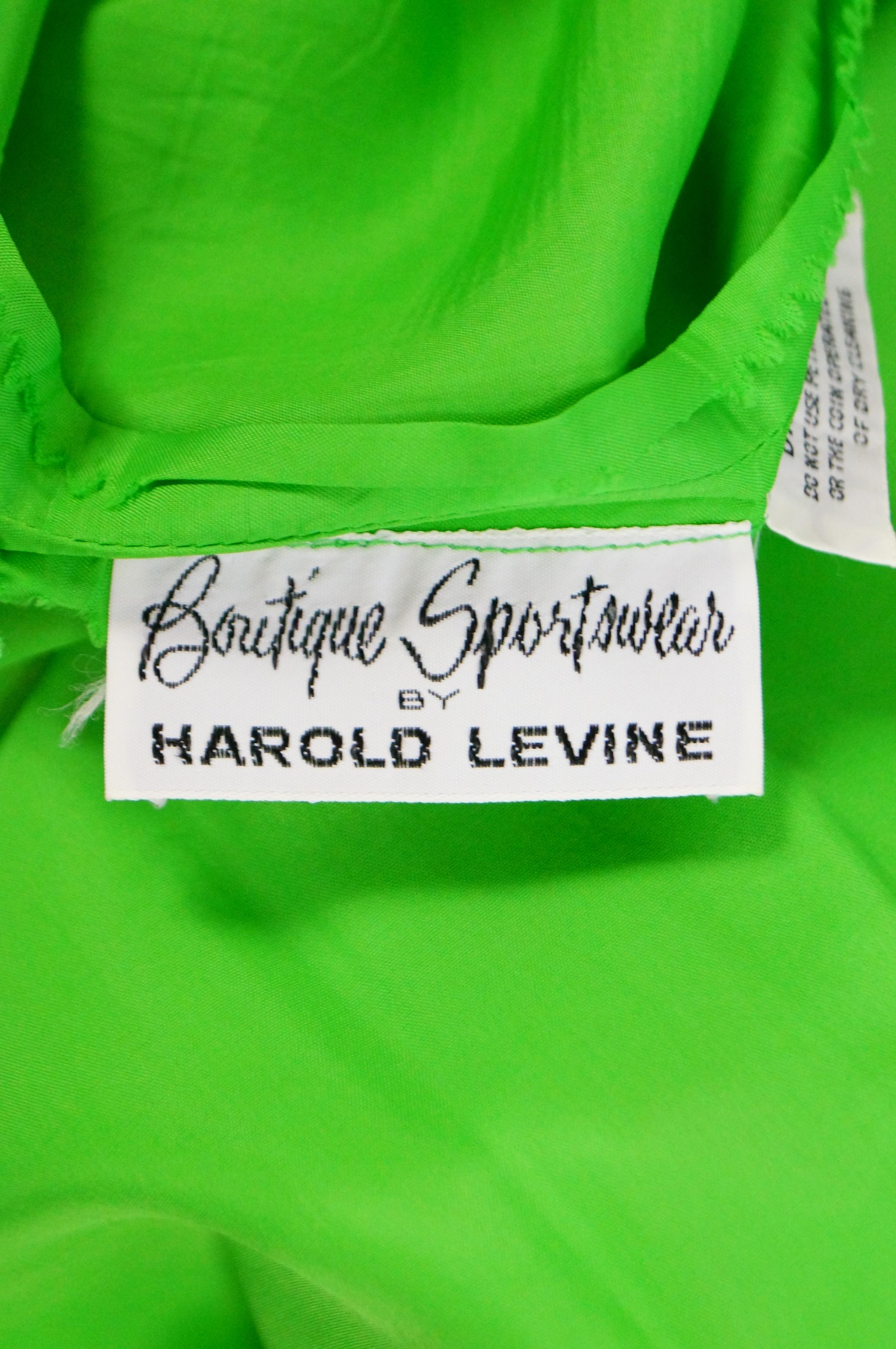 1970s Harold Levine Clear Sequined Green and Pink Floral Maxi Dress For Sale 2