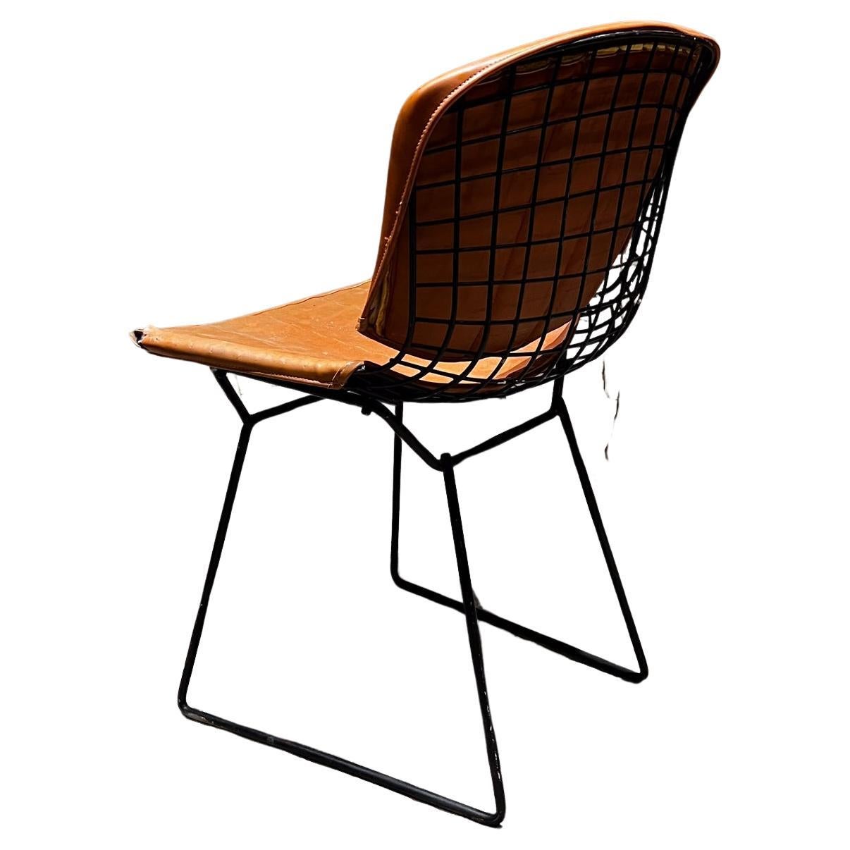  1970s Harry Bertoia for Knoll Black Wire Side Chair