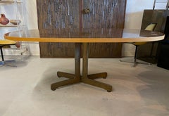 Table de salle à manger en cuivre et fer Harry Lunstead Design des années 1970