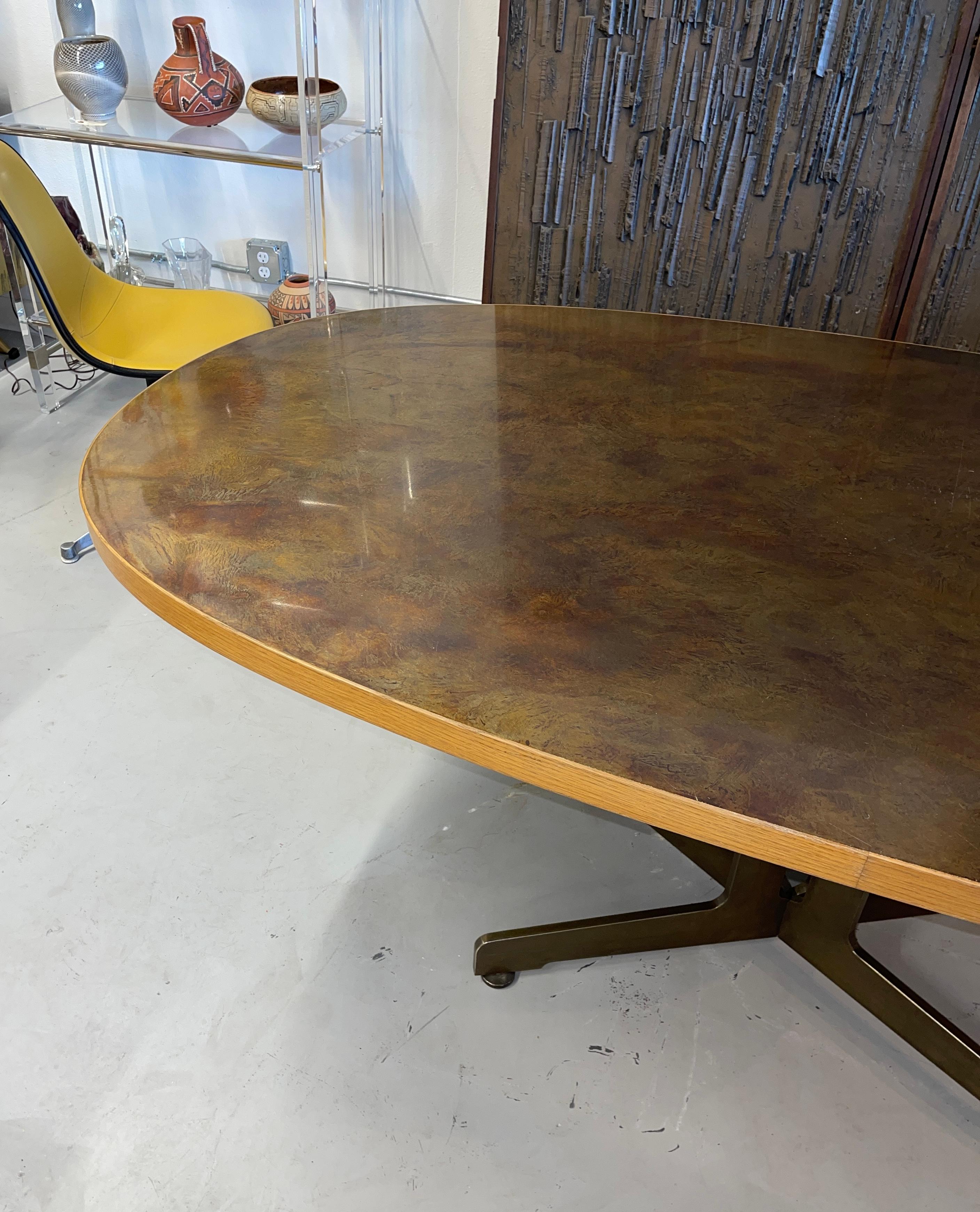 Brutalist 1970’s Harry Lunstead Design Copper and Iron Dining Table