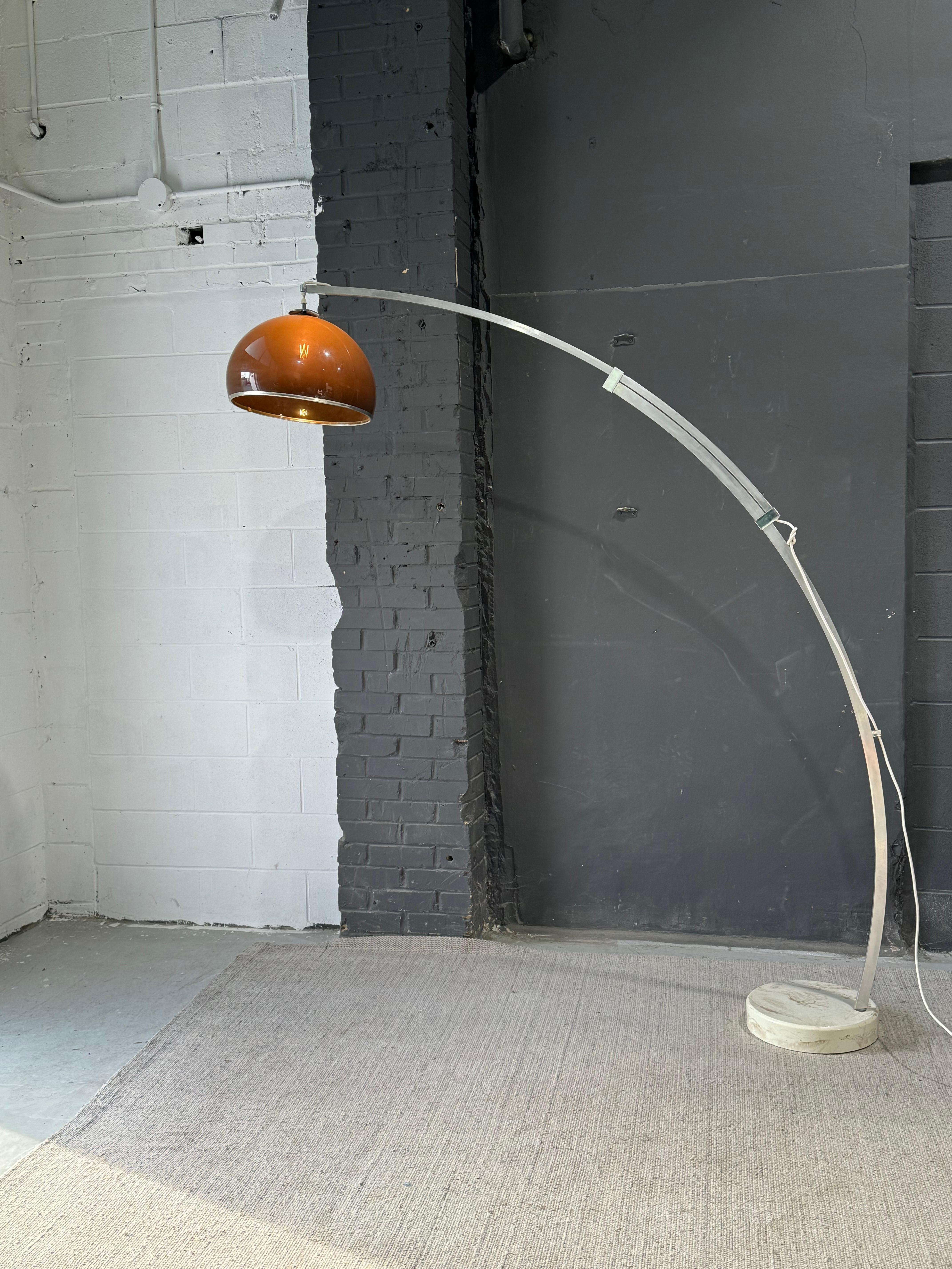 1970’s Harvey Guzzini Aluminum Arc Floor Lamp 9