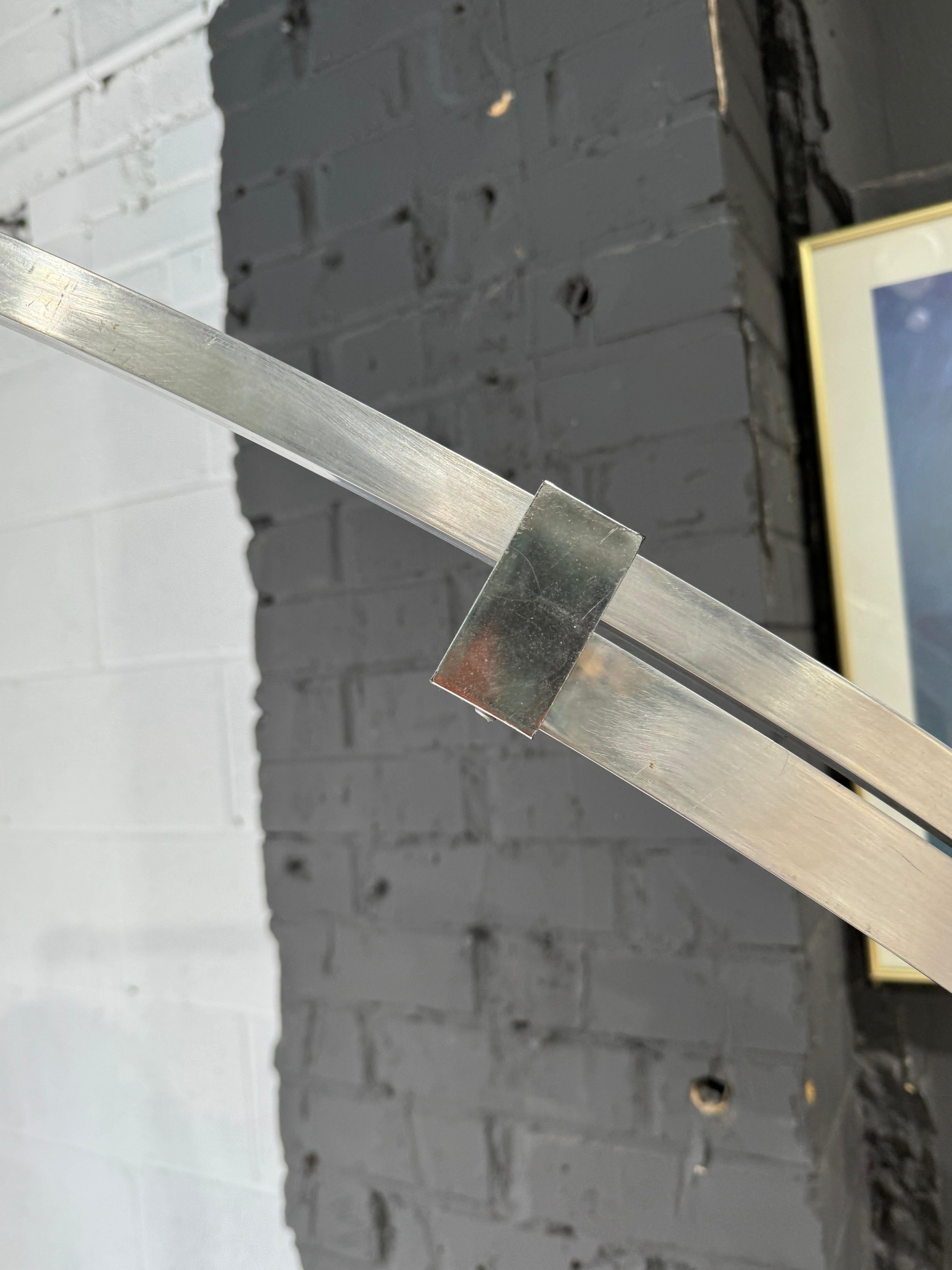 1970’s Harvey Guzzini Aluminum Arc Floor Lamp For Sale 2