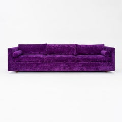 1970 Harvey Probber Attributed Canapé Tuxedo en velours violet, 2x disponible