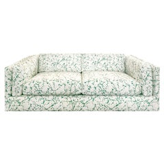 1970s Harvey Probber Sofa in Green Splatter Upholstery