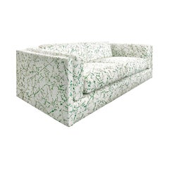 1970s Harvey Probber Sofa in Green Splatter Upholstery