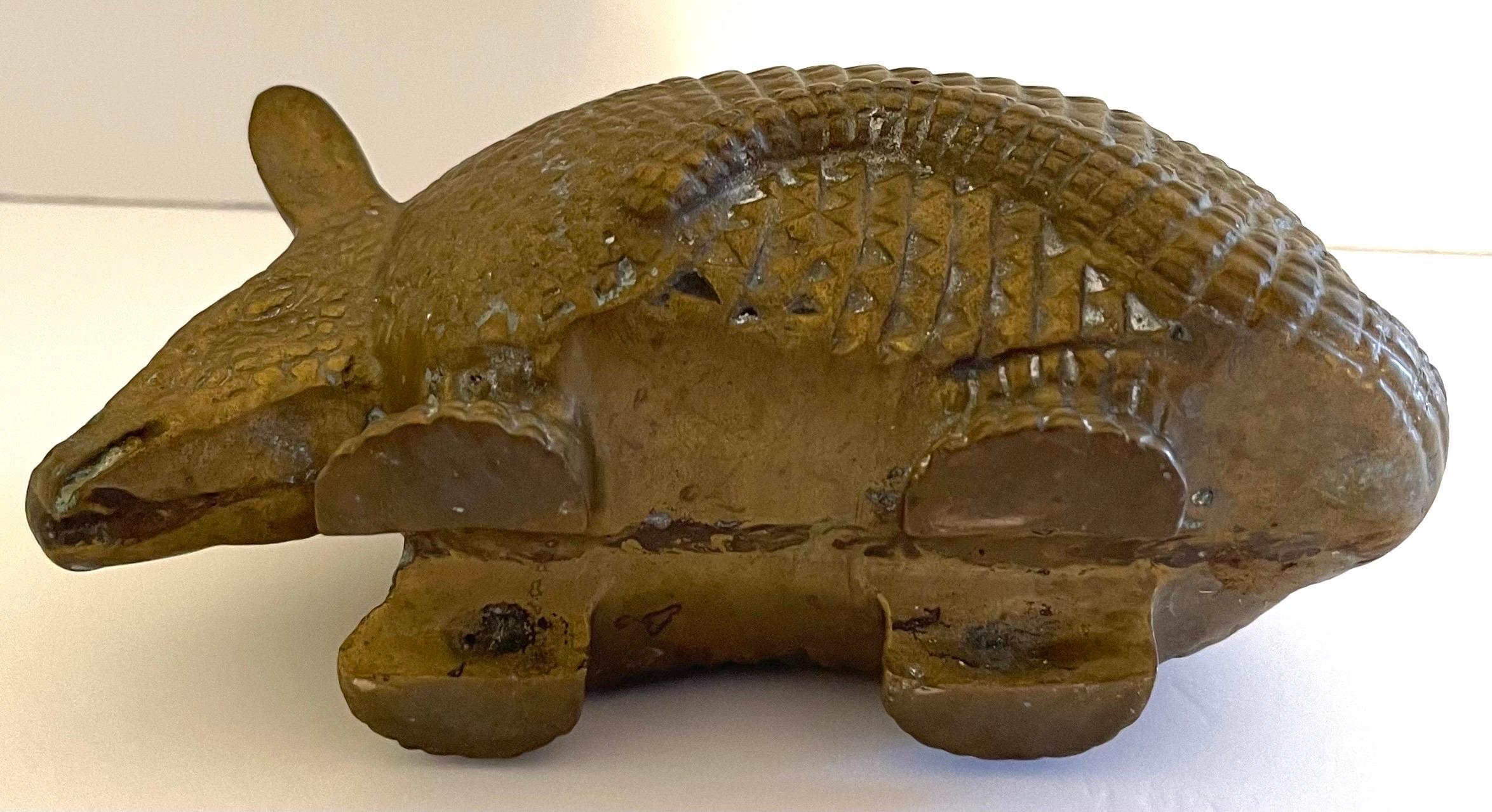 1970s Heavy Brass Armadillo Figurine 1