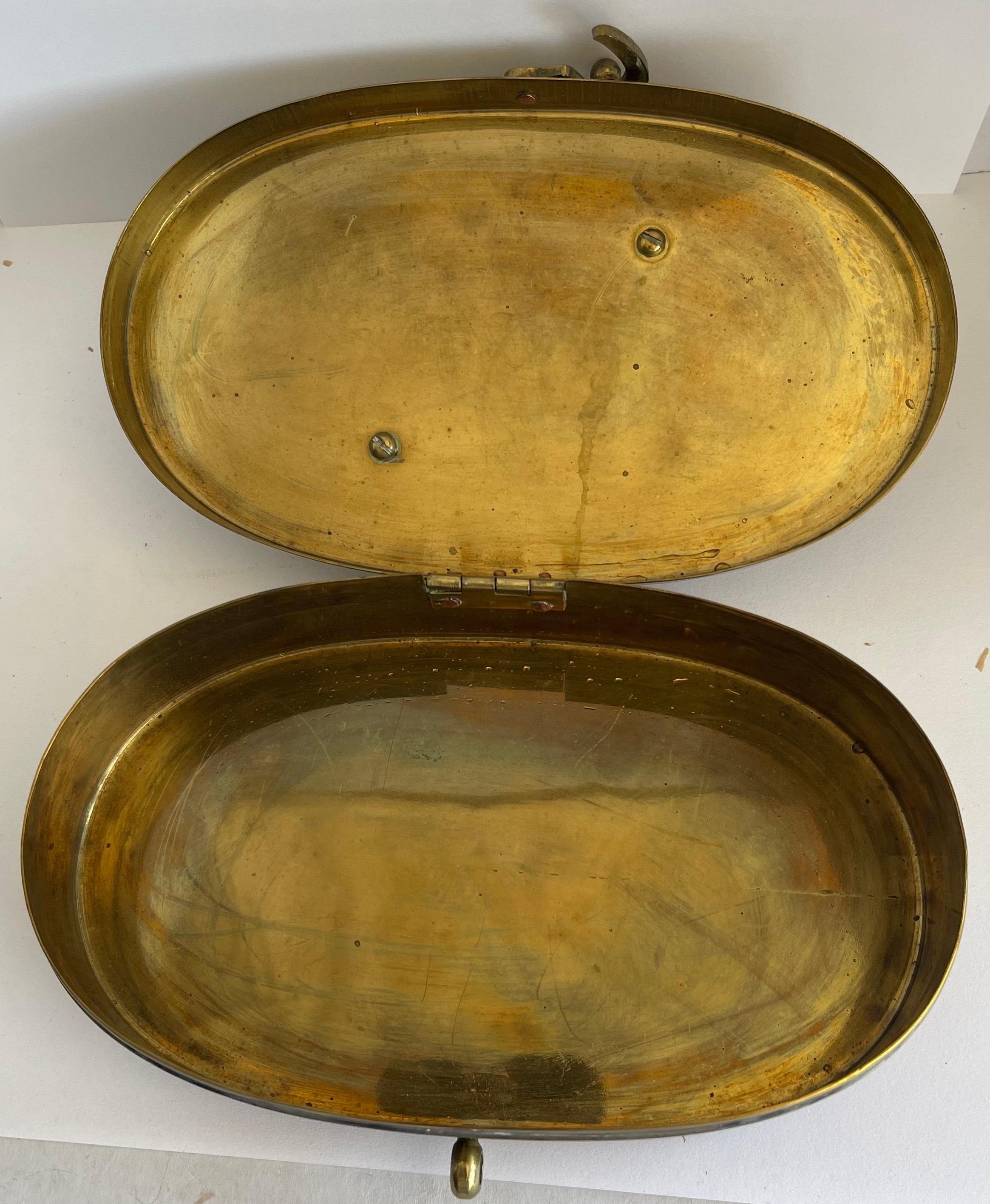 Modern 1970s Heavy Brass Turtle Box For Sale