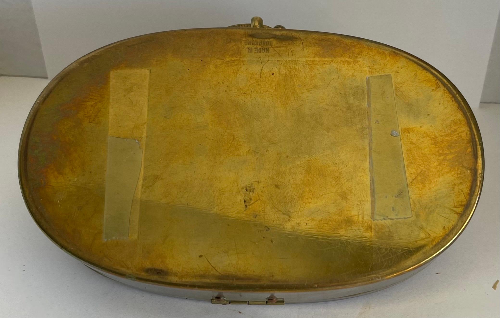 Late 20th Century 1970s Heavy Brass Turtle Box For Sale