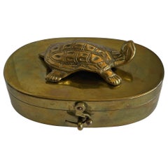 1970s Heavy Brass Turtle Box