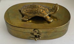 1970s Heavy Brass Turtle Box