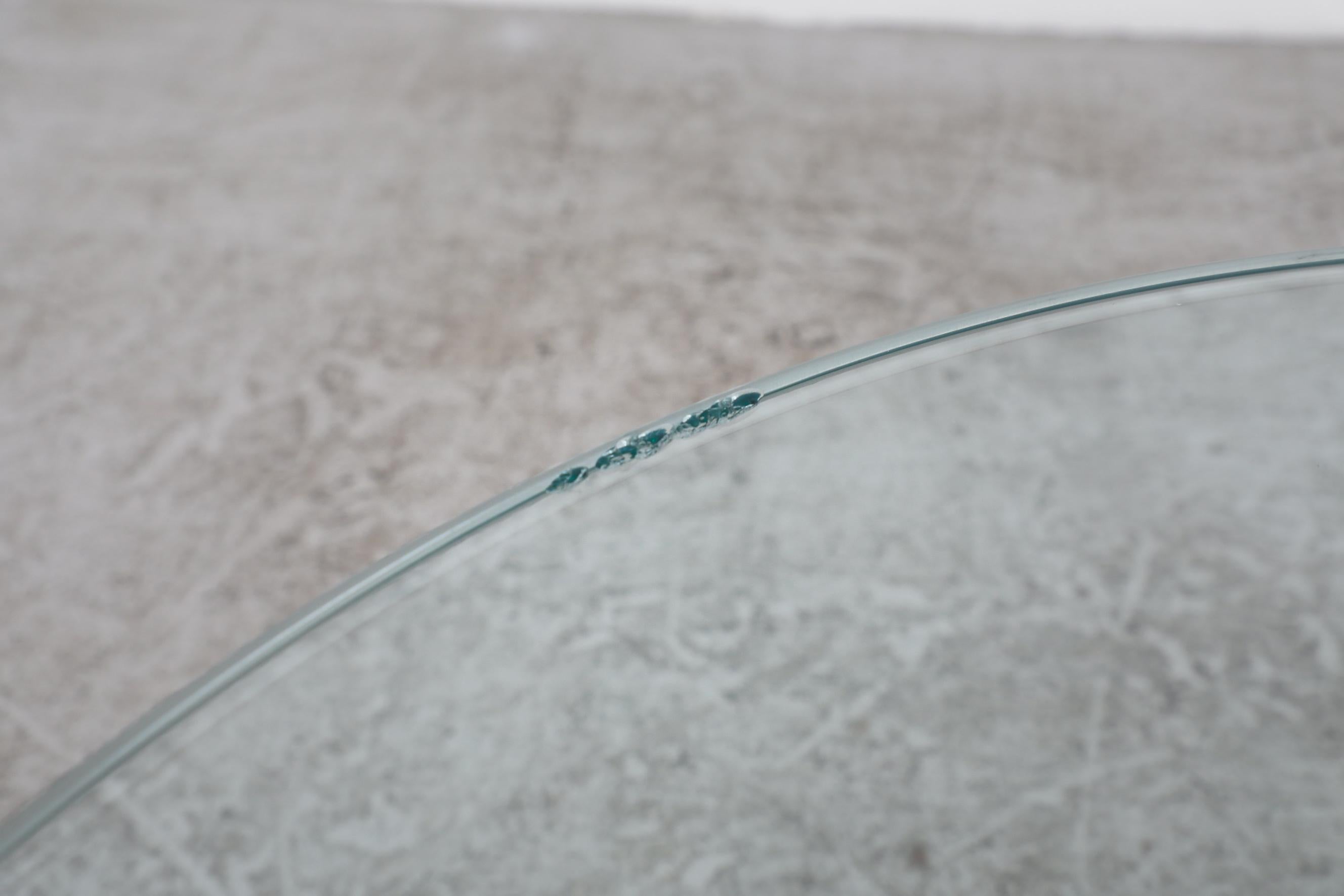 1970's Heavy Chrome Coffee Table with Curved Base and Thick Plate Glass Top 9