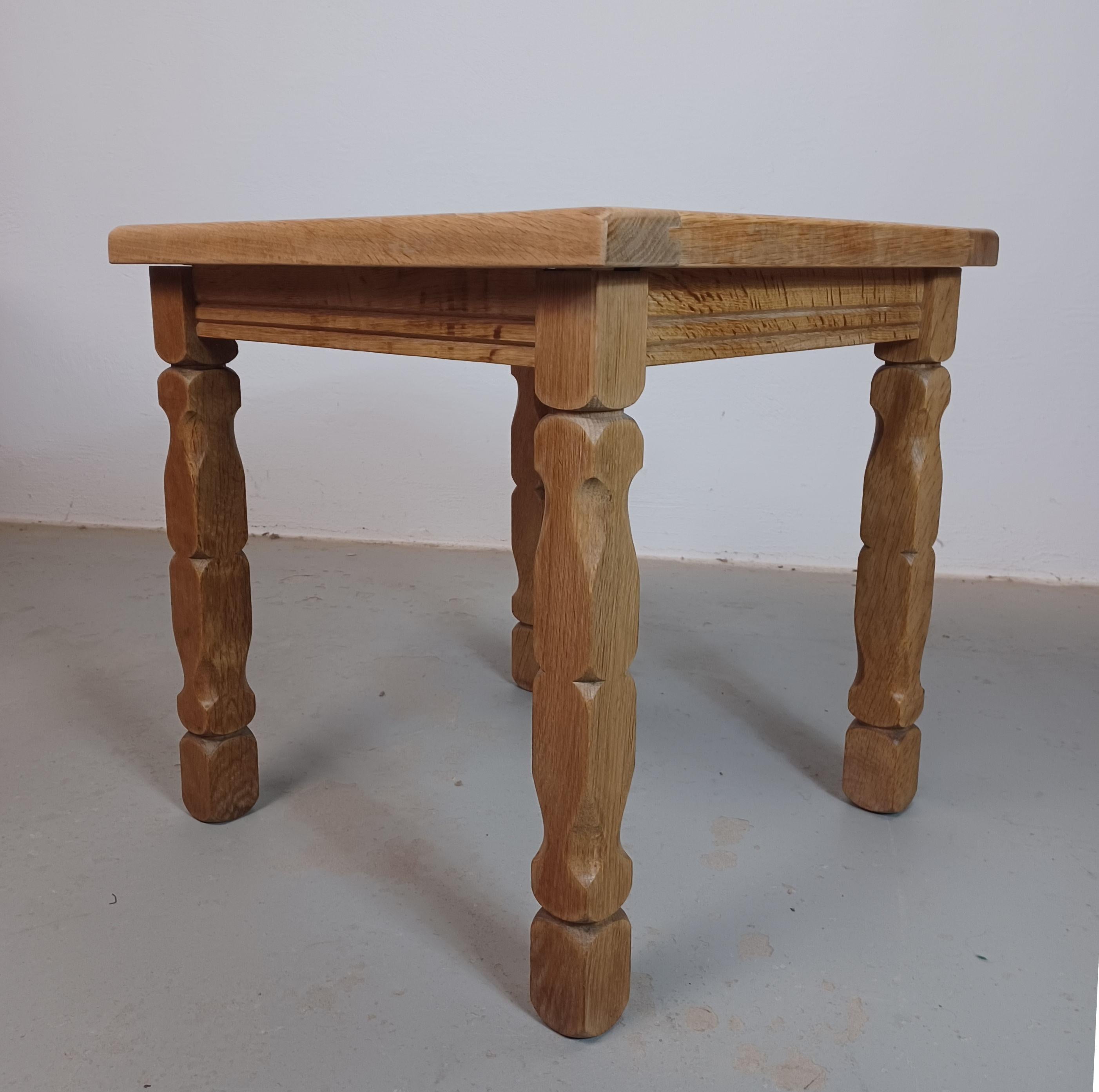 Late 20th Century 1970's Henning Kjærnulf Brutalist Sidetable in Oak with Søholm Tiles For Sale