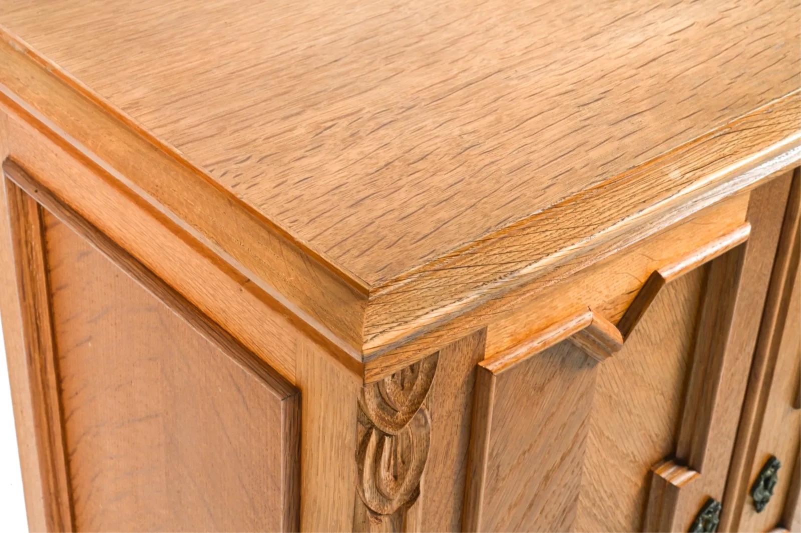 1970s Henning Kjaernulf Danish Oak Bar Cabinet In Good Condition In Duxbury, MA
