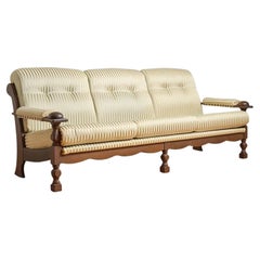 1970s Henning Kjaernulf Danish Oak Three-Seat Sofa