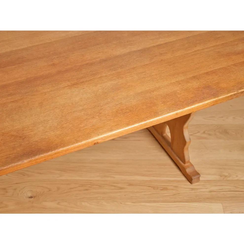 Autre 1970 Henning Kjaernulf Table de salle à manger à tréteaux en Oak Oak en vente