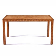 Tavolo da pranzo allungabile in legno di radica Henredon degli anni '70