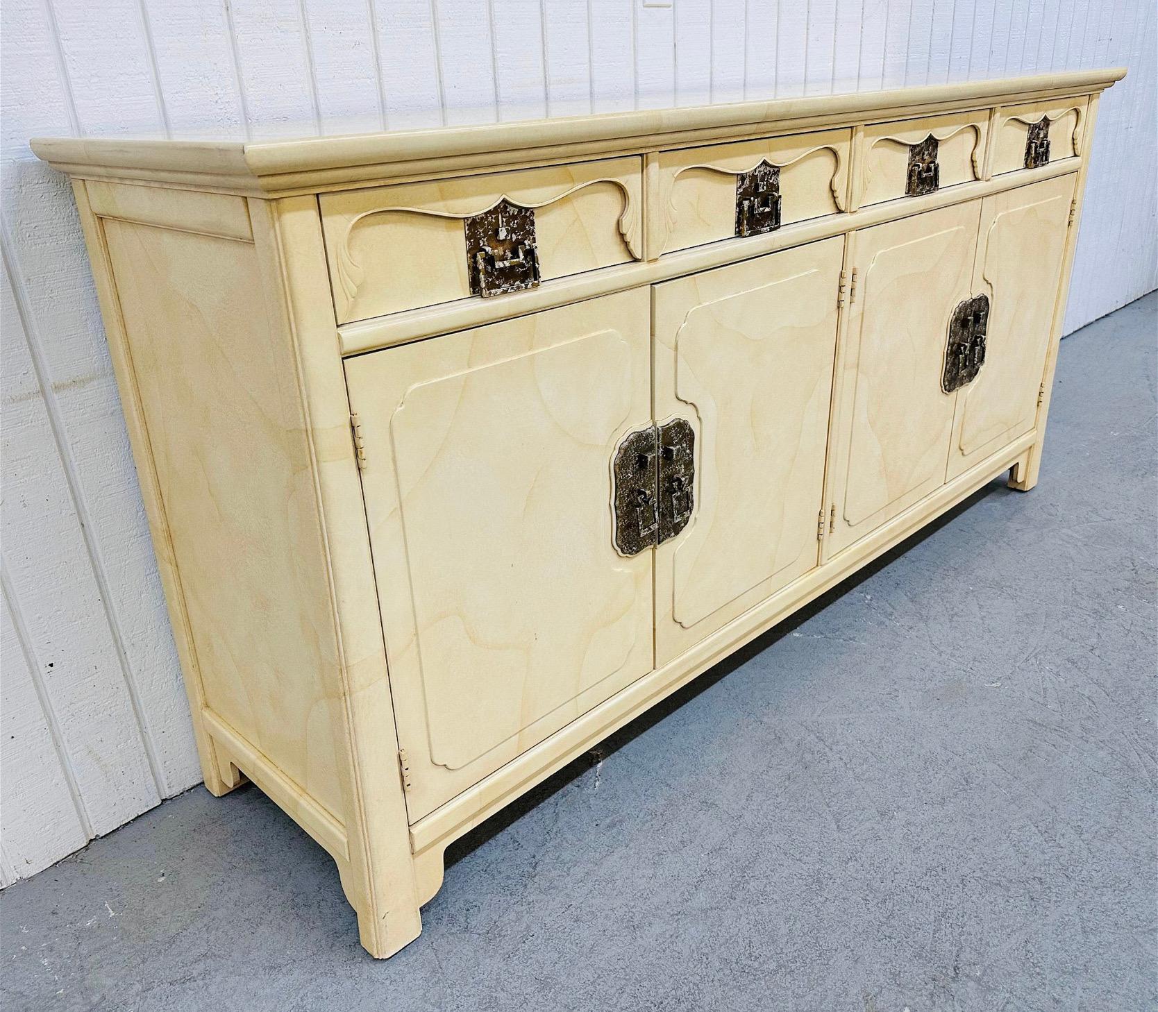 Hand-Painted 1970's Henredon Faux Goatskin Collection Sideboard/Buffet