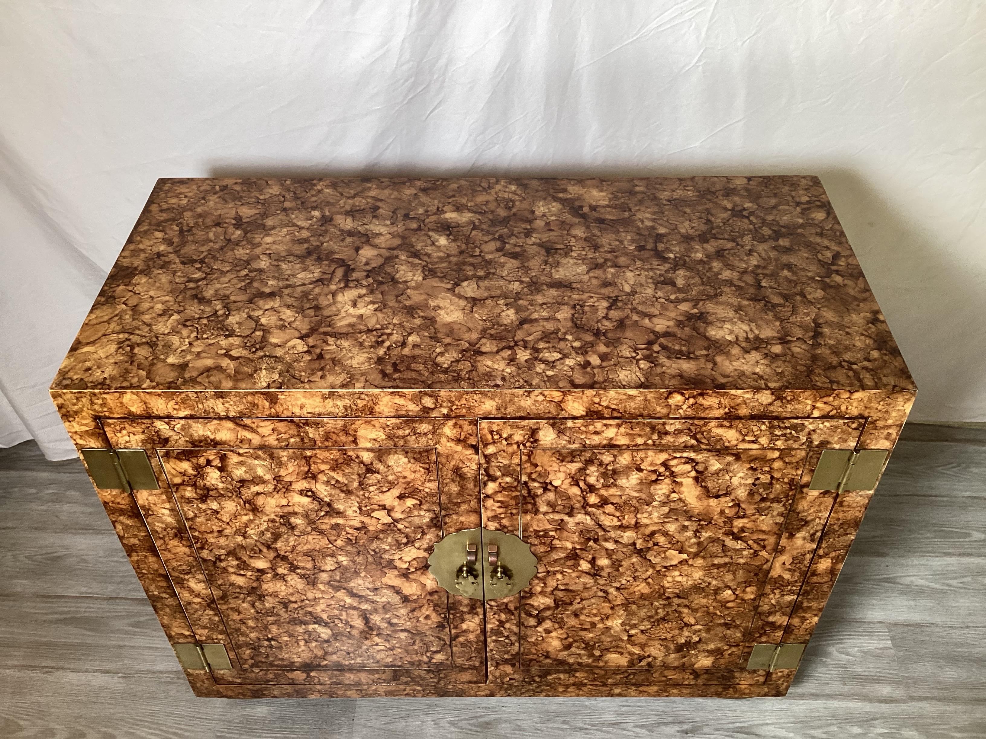 1970's Henredon Faux Tortoise Cabinet 2