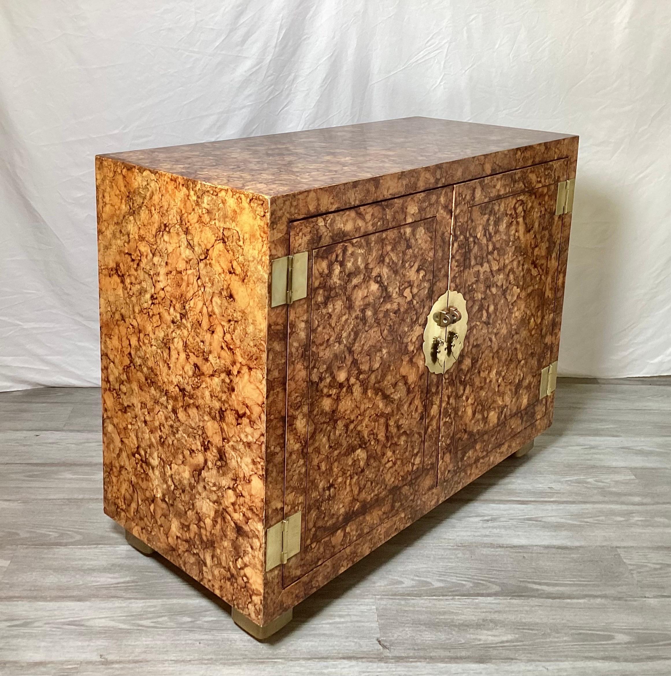 Campaign 1970's Henredon Faux Tortoise Cabinet