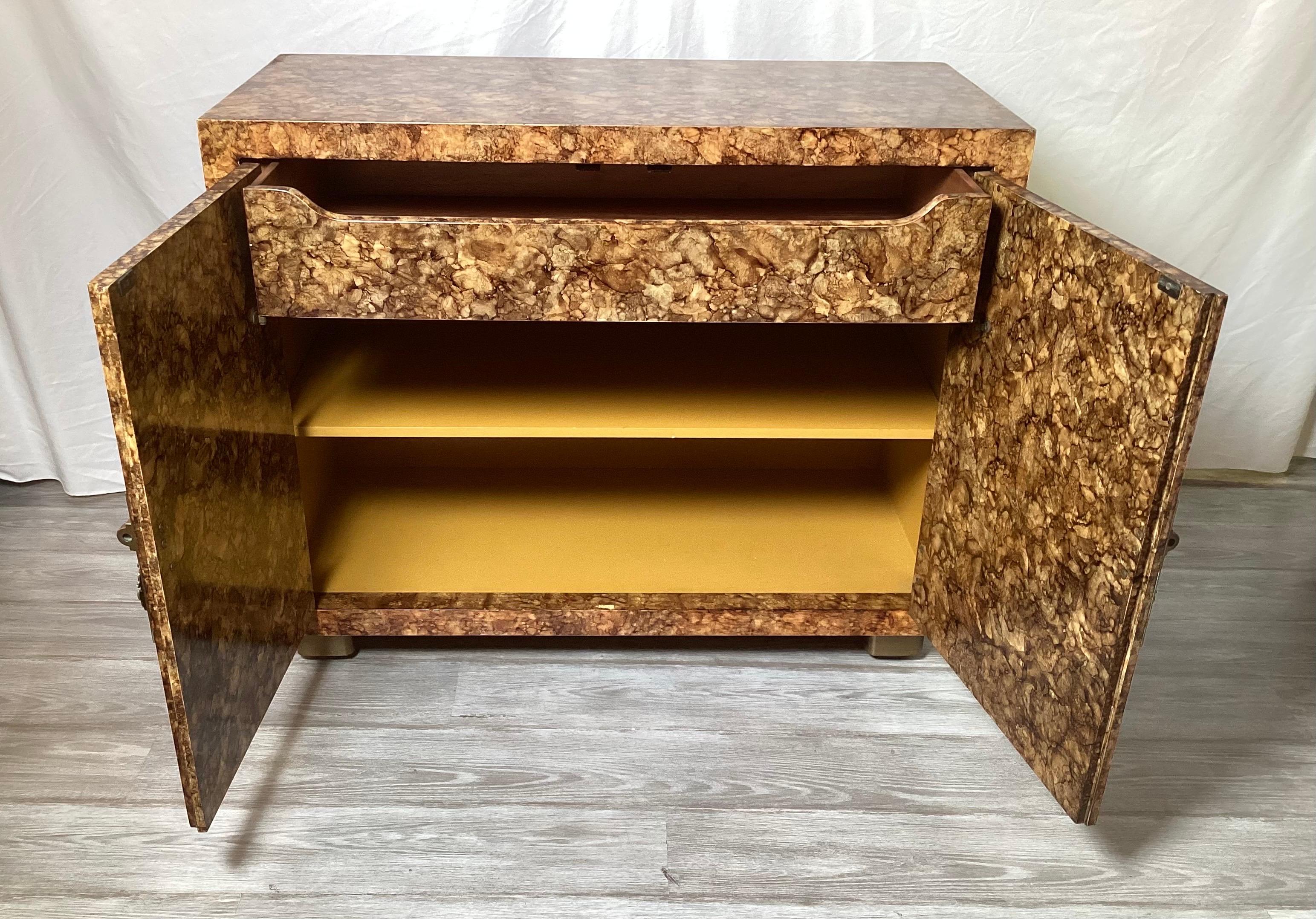 Late 20th Century 1970's Henredon Faux Tortoise Cabinet