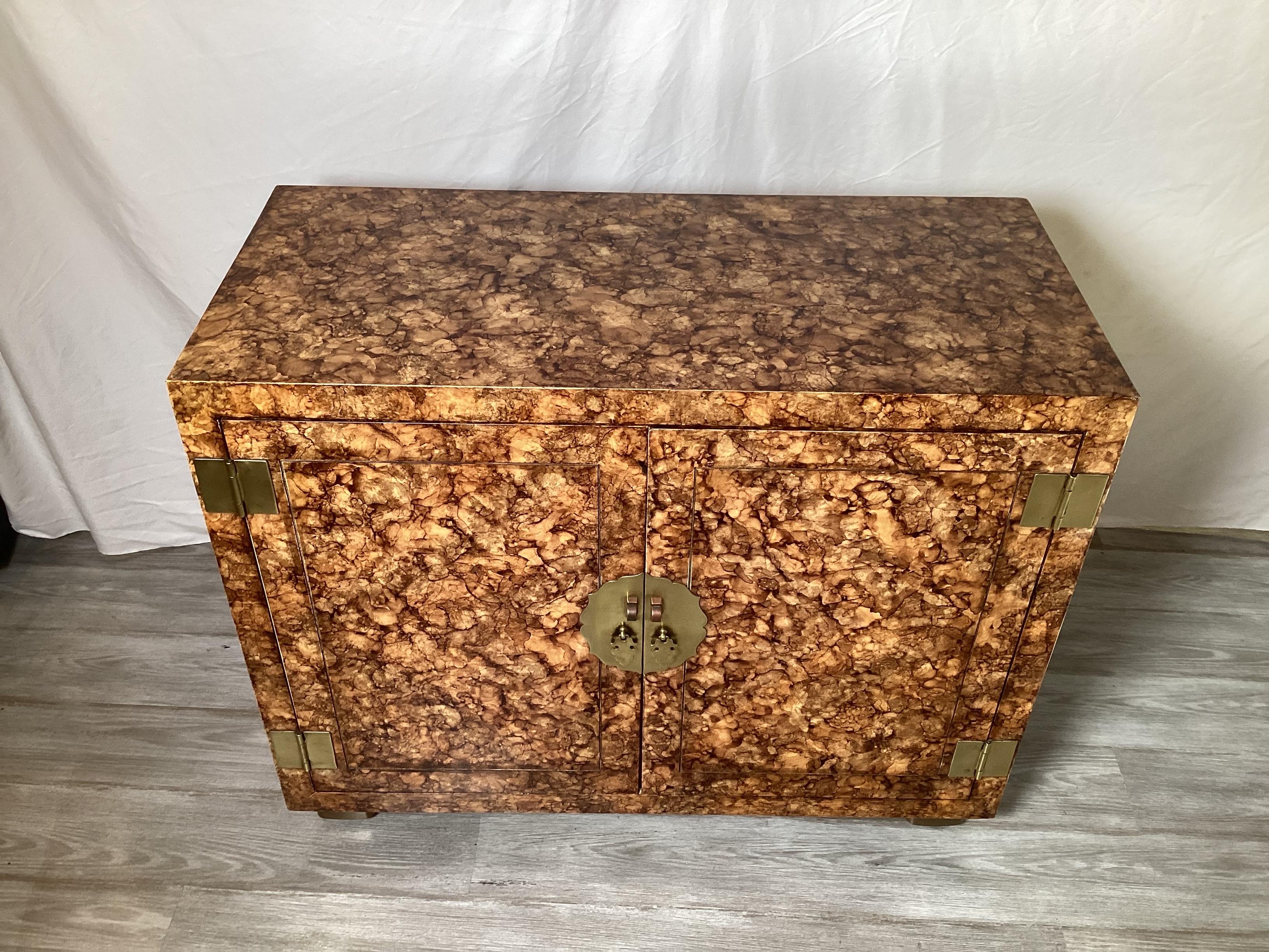 1970's Henredon Faux Tortoise Cabinet 1