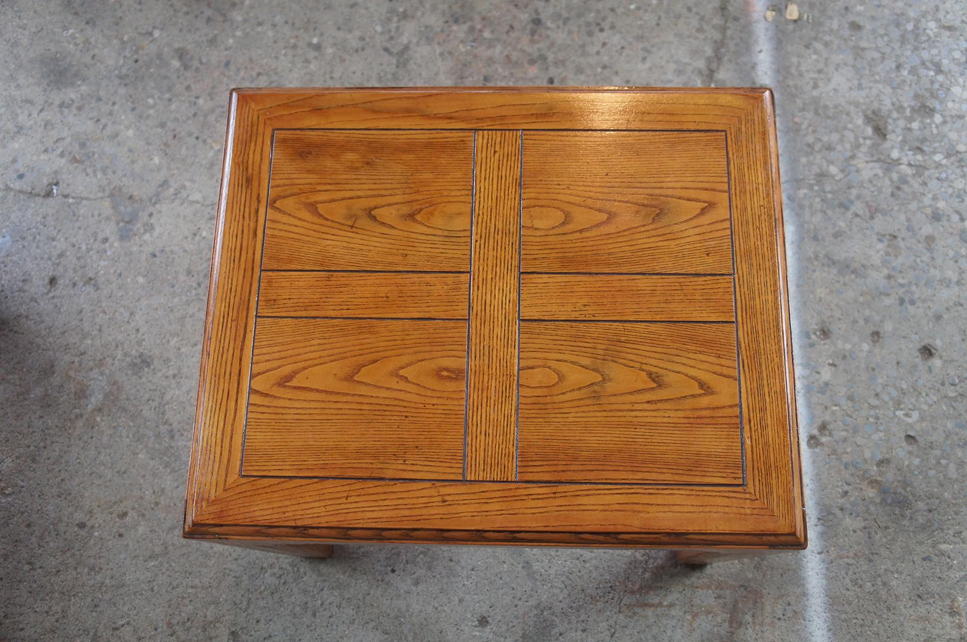 1970s Henredon Four Centuries French Country Rectangular Oak Side End Table Vtg 3